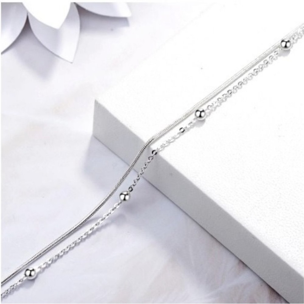 NEW Sterling Silver Double chain Bracelet